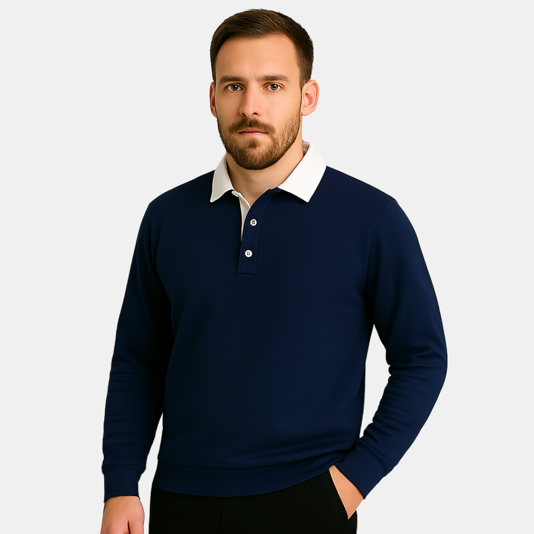 Roberto Heren Polosweater met lange mouwen