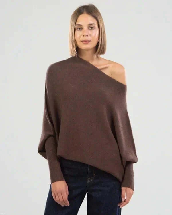 Romy Dames One Shoulder Top Met Lange Mouwen