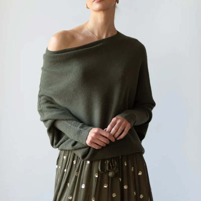 Romy Dames One Shoulder Top Met Lange Mouwen