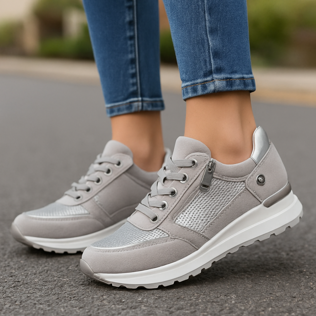 Sammie dames sneakers met rits en plateauzool