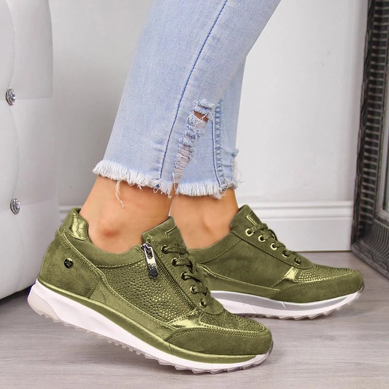 Sammie dames sneakers met rits en plateauzool