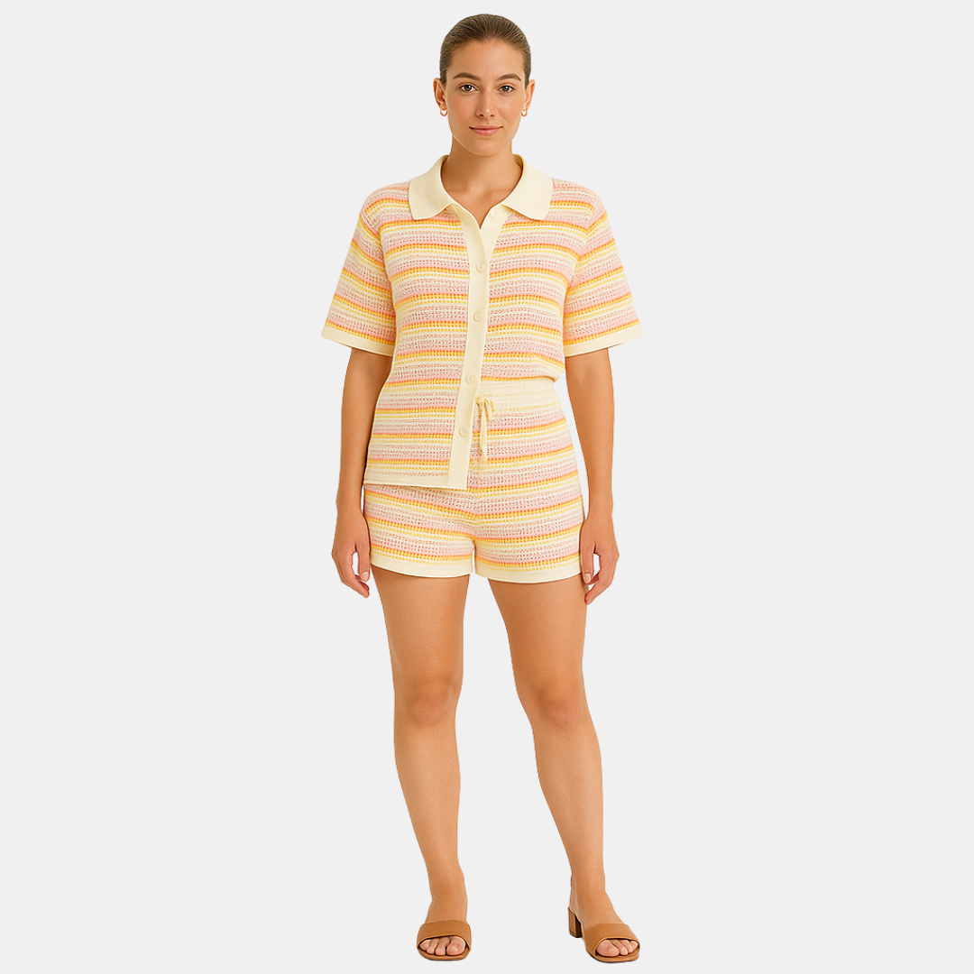 Shelly Dames twee-delige zomerset met top en shorts