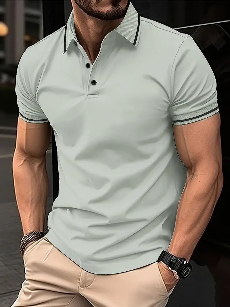 Sjoerd heren polo met contrastdetails