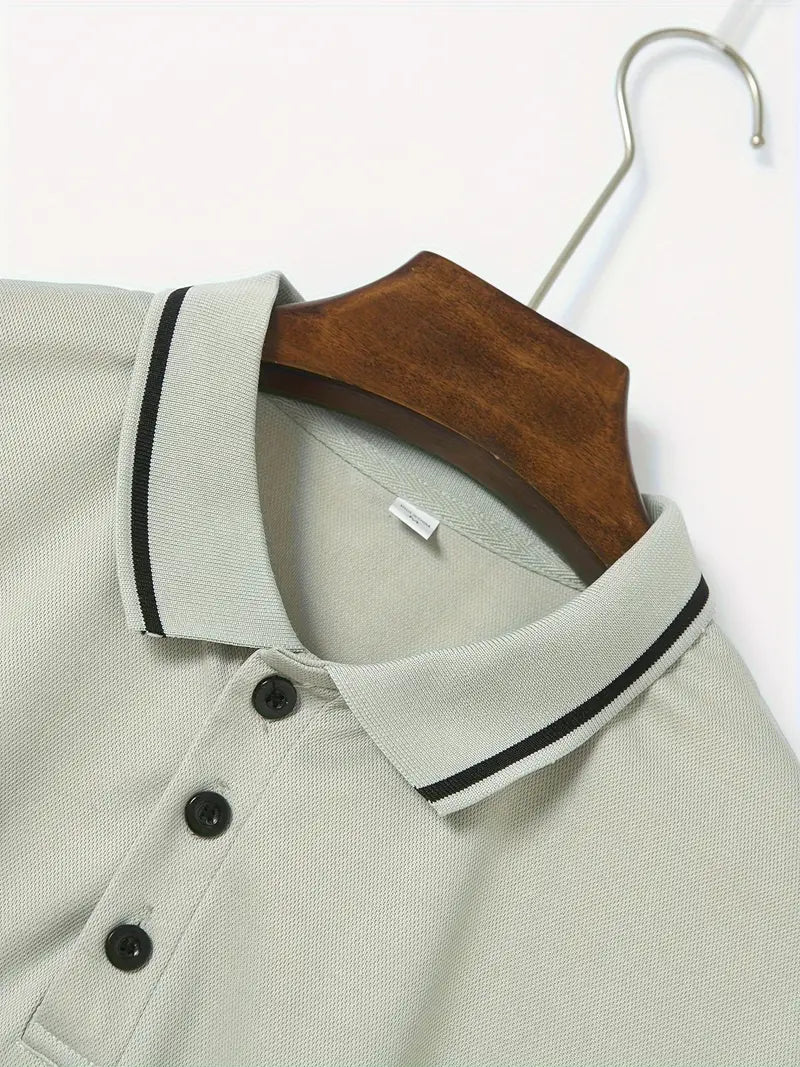 Sjoerd heren polo met contrastdetails