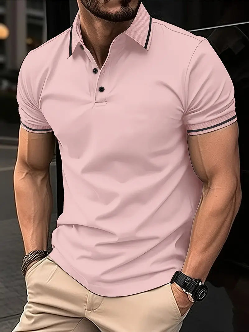 Sjoerd heren polo met contrastdetails