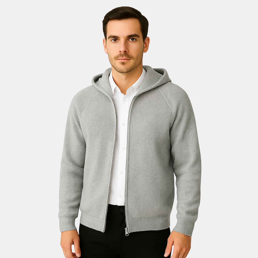 Steve Gebreid cashmere heren vest met capuchon