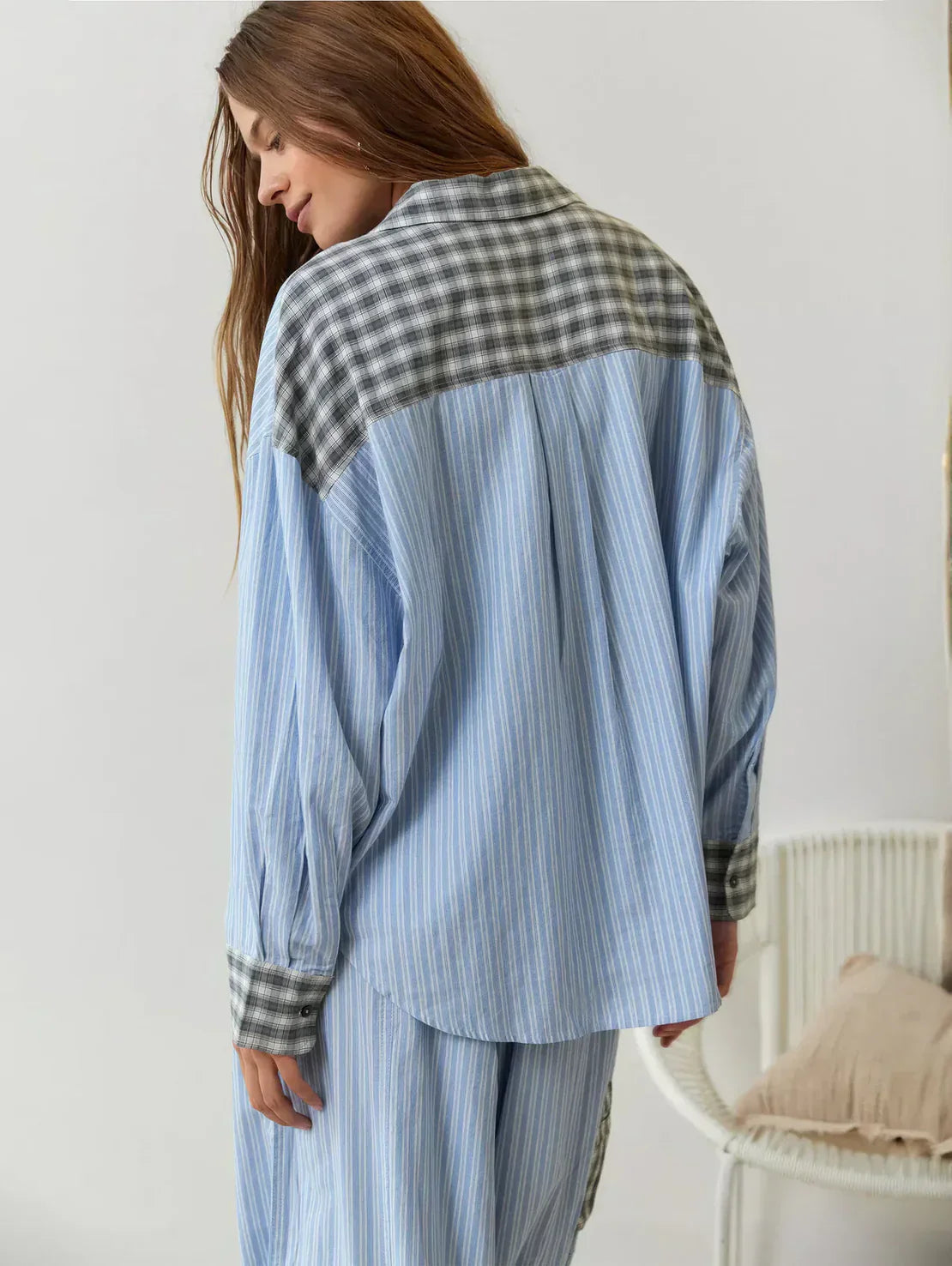 Tania Dames set met geruit overhemd en broek