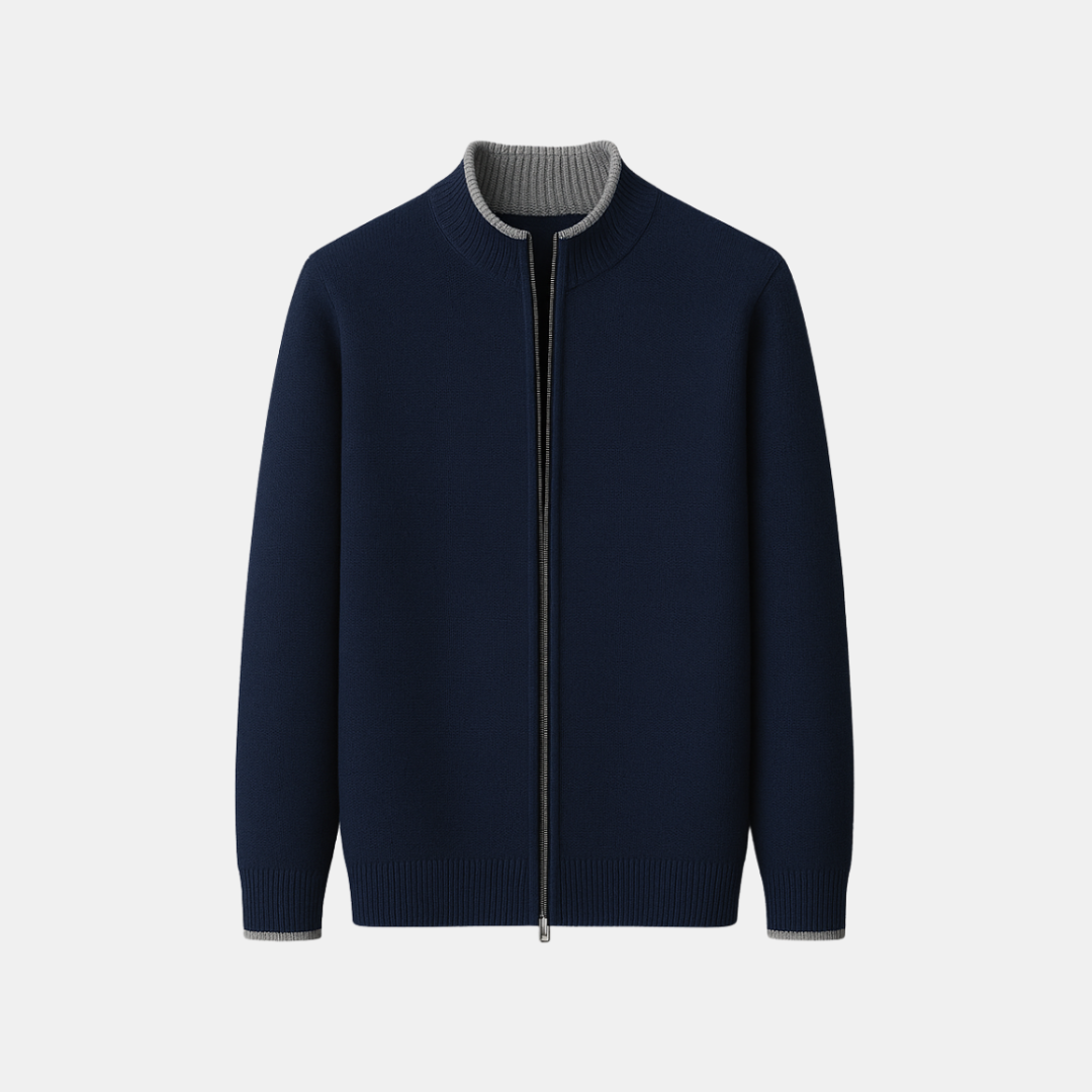 The Calder Knit Zip Cardigan