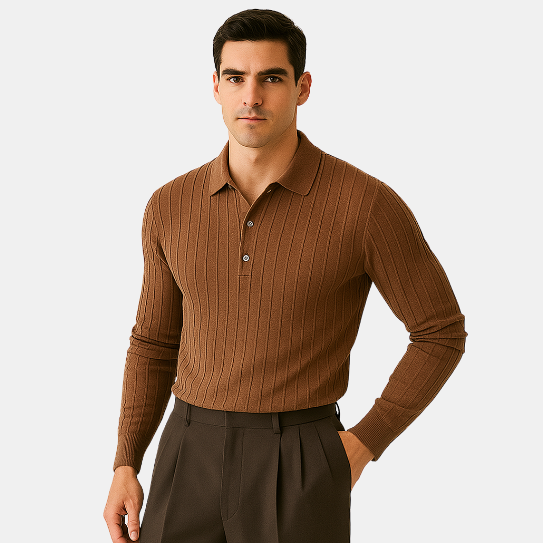 The Renvel Ribbed Knit Polo
