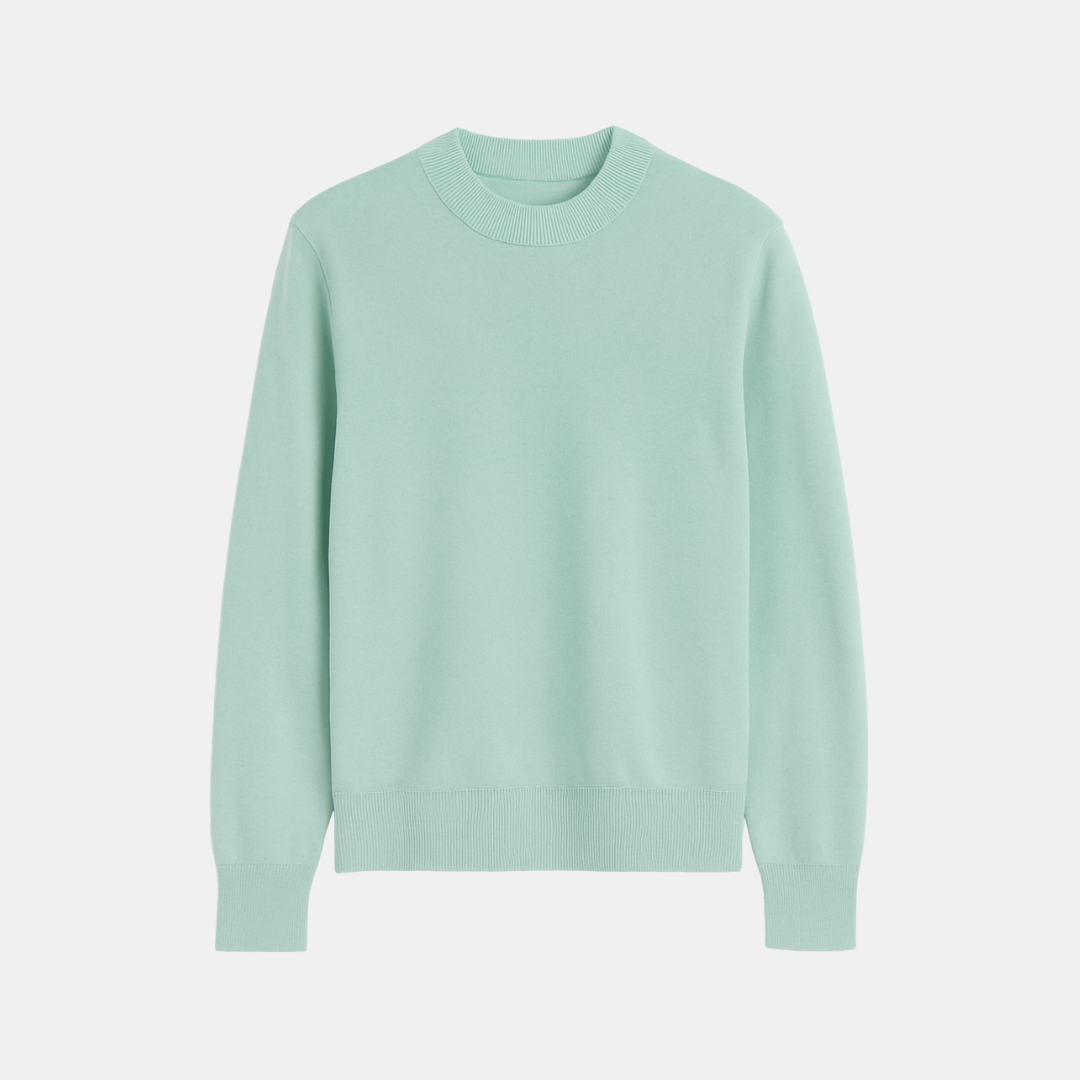 Heren Mock Neck Trui Met Minimalistische Afwerking