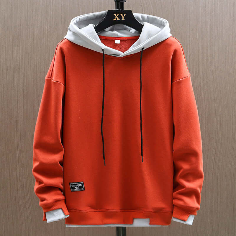 Troy Heren hoodie met contrasterende capuchon