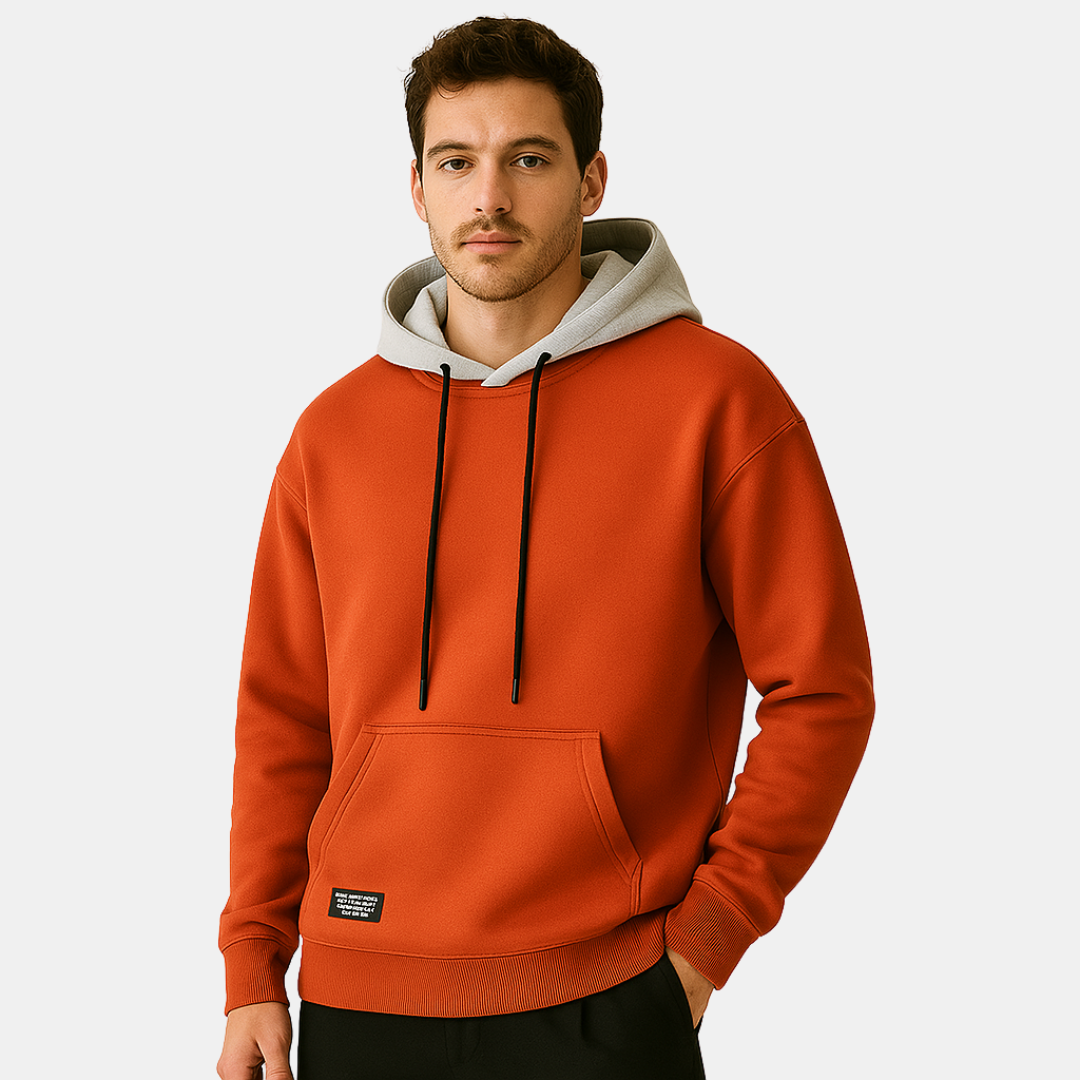 Troy Heren hoodie met contrasterende capuchon