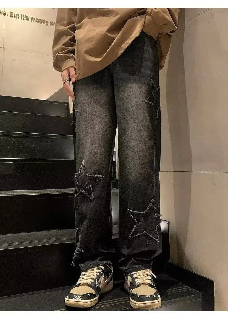 Tyler Heren straight fit jeans met sterdetails