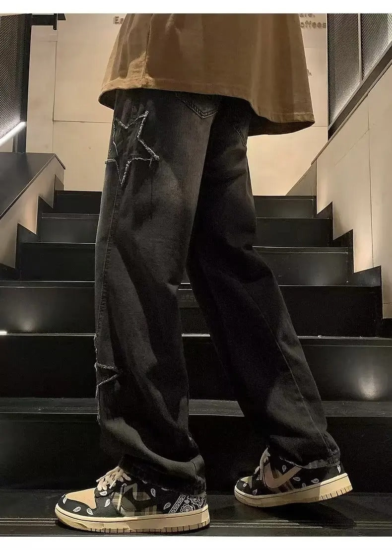 Tyler Heren straight fit jeans met sterdetails