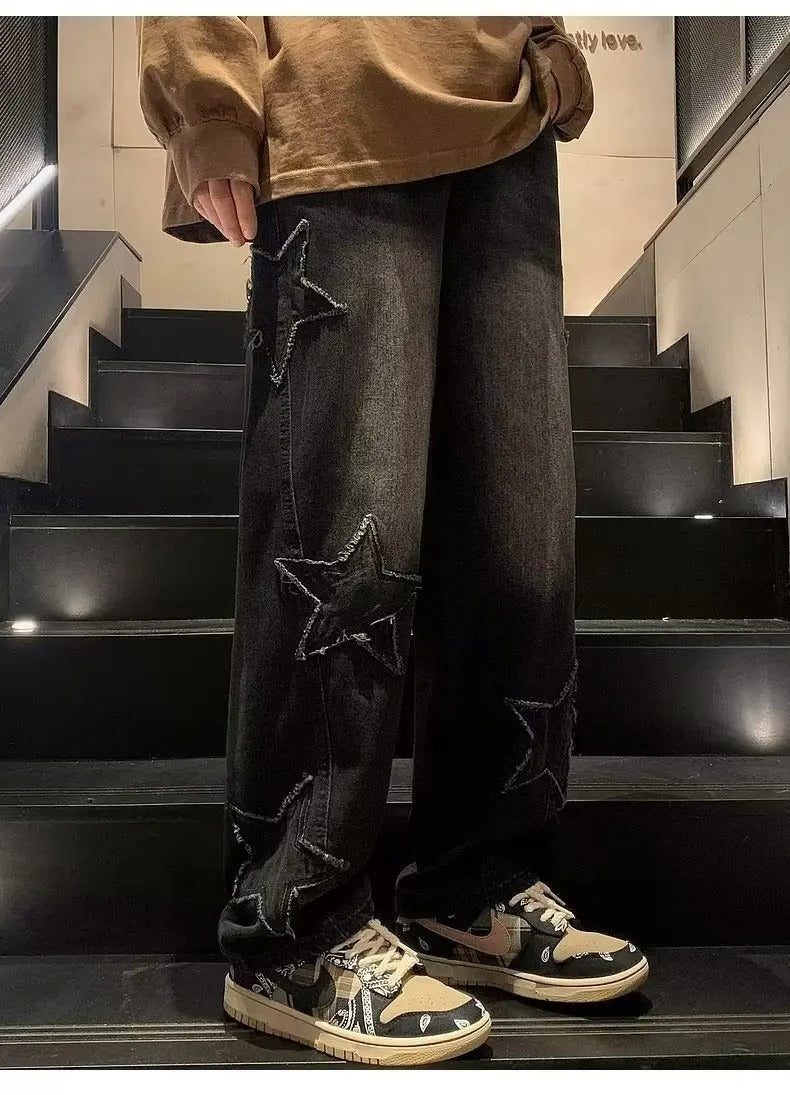 Tyler Heren straight fit jeans met sterdetails