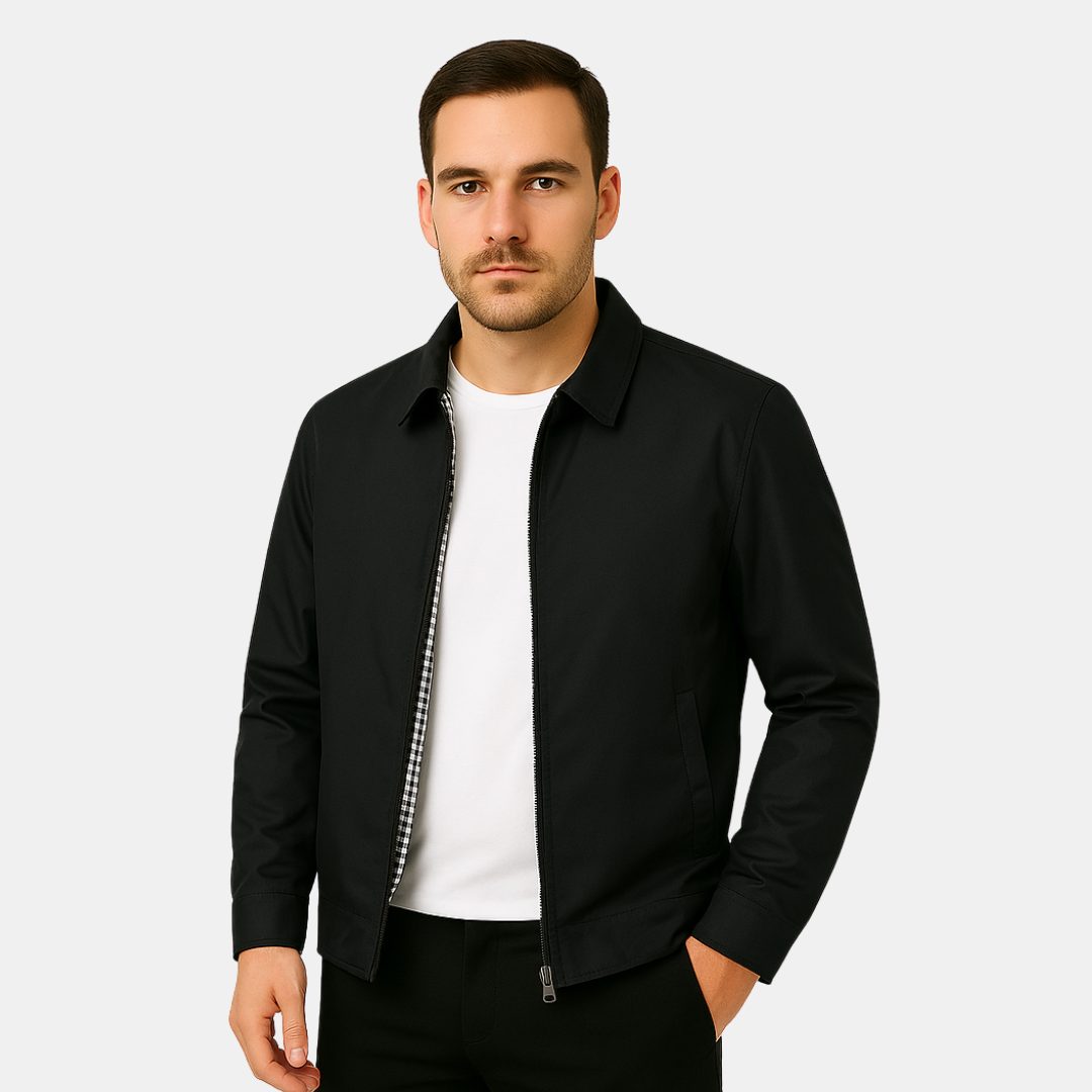 Walt casual heren jas met rits en kraag