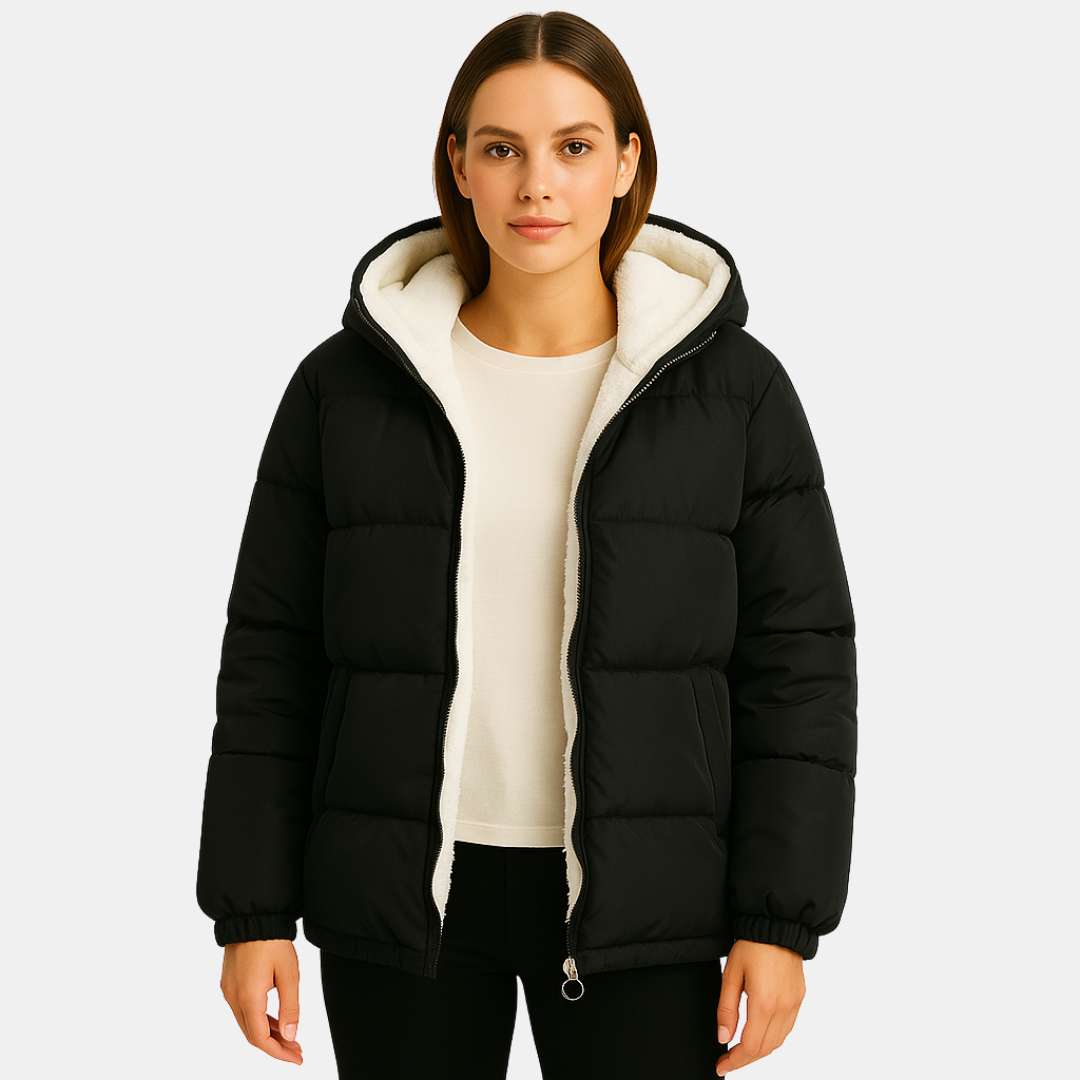 Warme Winterjas Met Fleece Voering En Capuchon